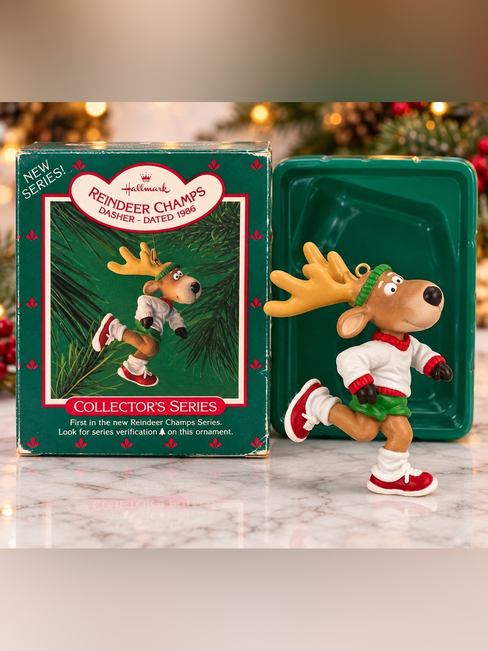 Hallmark Keepsake Ornament 1986 Reindeer Champs Dasher #1 First in Series
